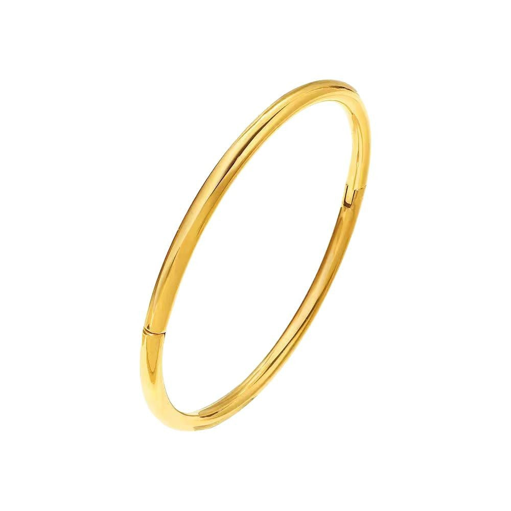 Glossy Curved Solid Oval Bracelet