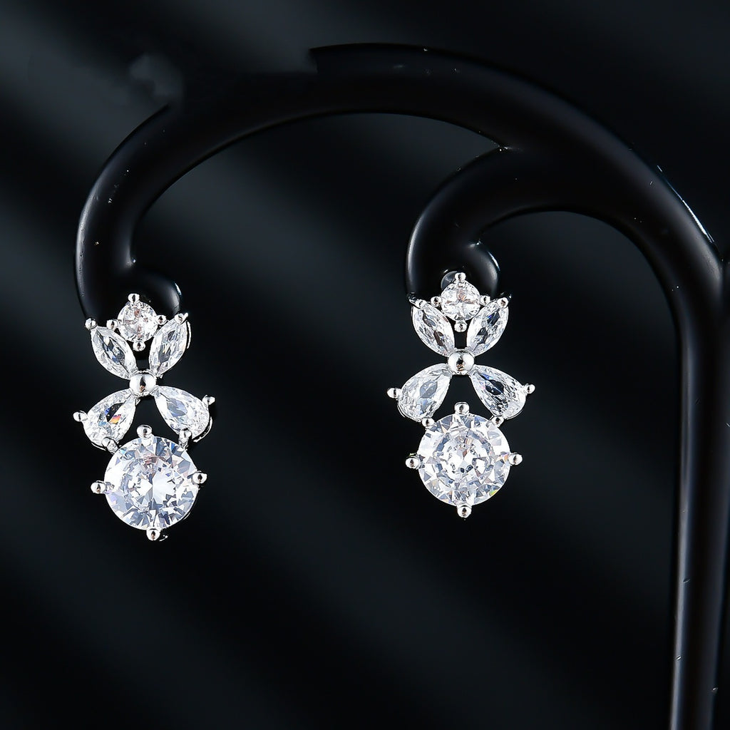 New Women's Ornament Bridal Necklace Earrings Jewelry Suit