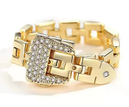 Windsor Buckle Up Chain Adjustable Ring for Women