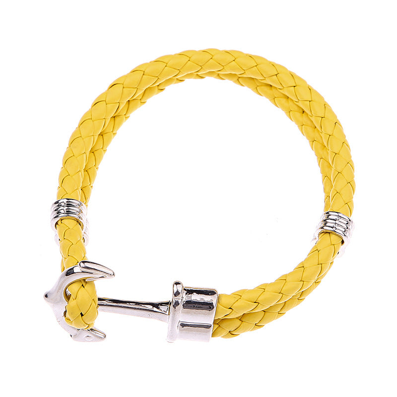 Men's Anchor Leather Rope Bracelet Couple Bracelet