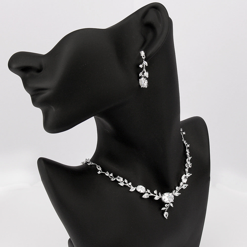 New Flower Bridesmaid Zircon Set Women