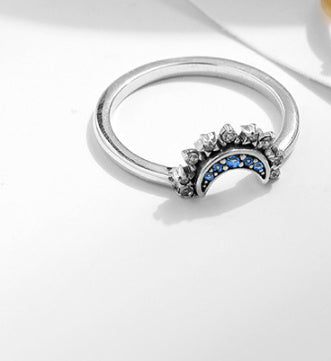 Twin Wind Sun Moon 925 Sterling Silver Ring Women Index Finger Ring High Sense