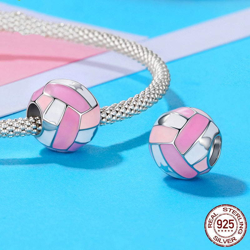 Volleyball Diy Bead Accessories S925 Sterling Silver Scattered Beads