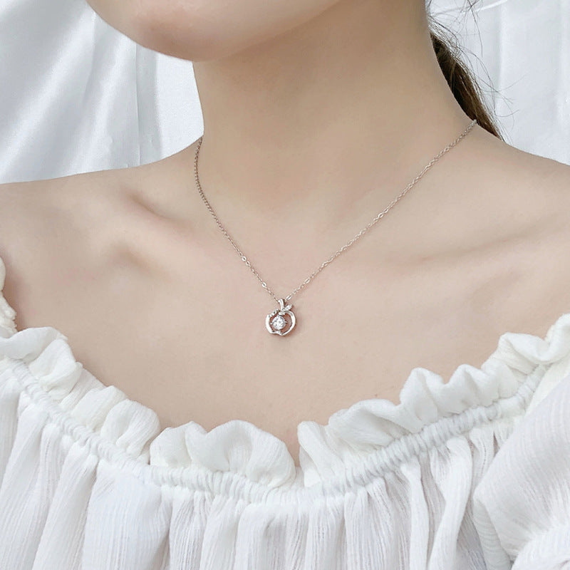 Pure Silver Collarbone Moissanite Pendant