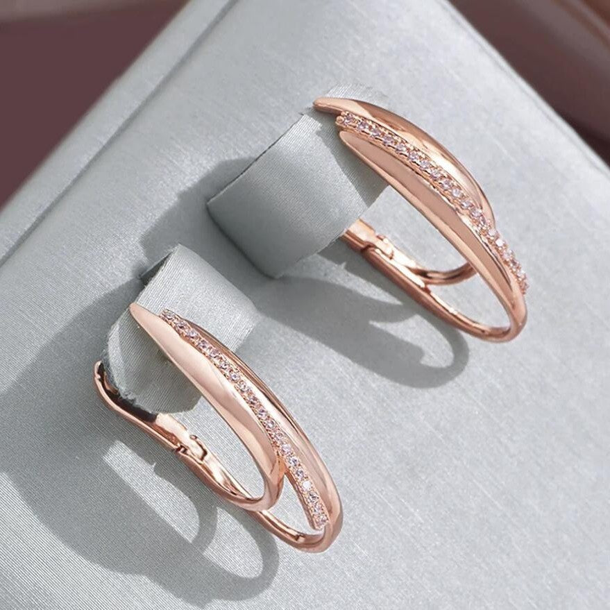 Splendid European And American Earrings Women's Elegant Zircon Earrings High-grade