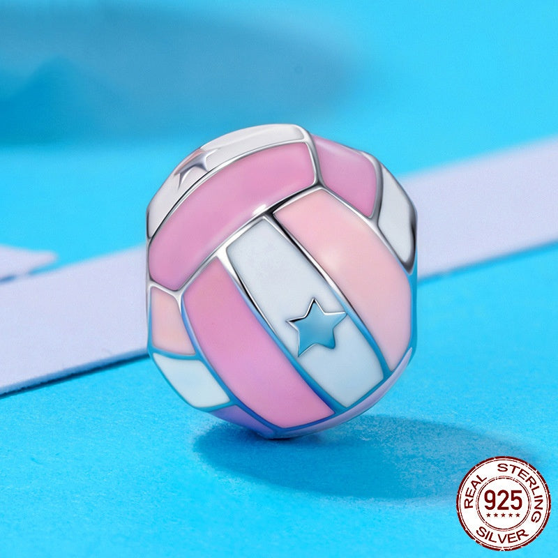 Volleyball Diy Bead Accessories S925 Sterling Silver Scattered Beads