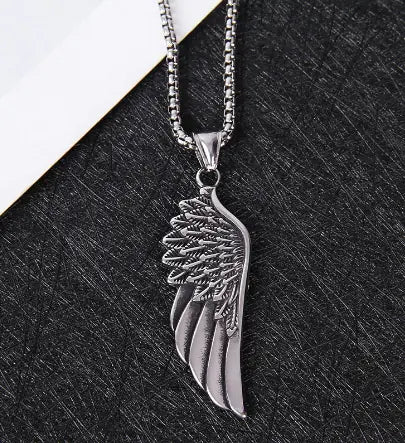 Glow-in-the-Dark Angel Wing Necklace with Layers