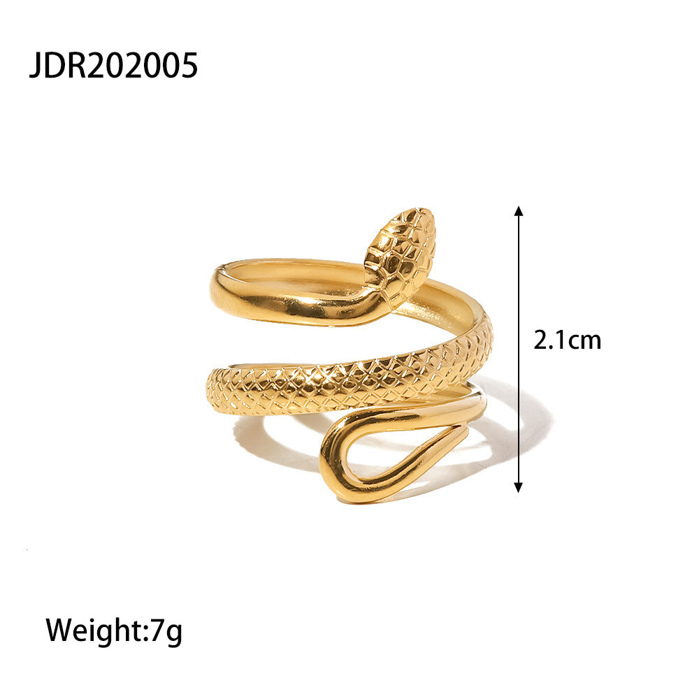 Serpentine Design Hollowed Out Ring