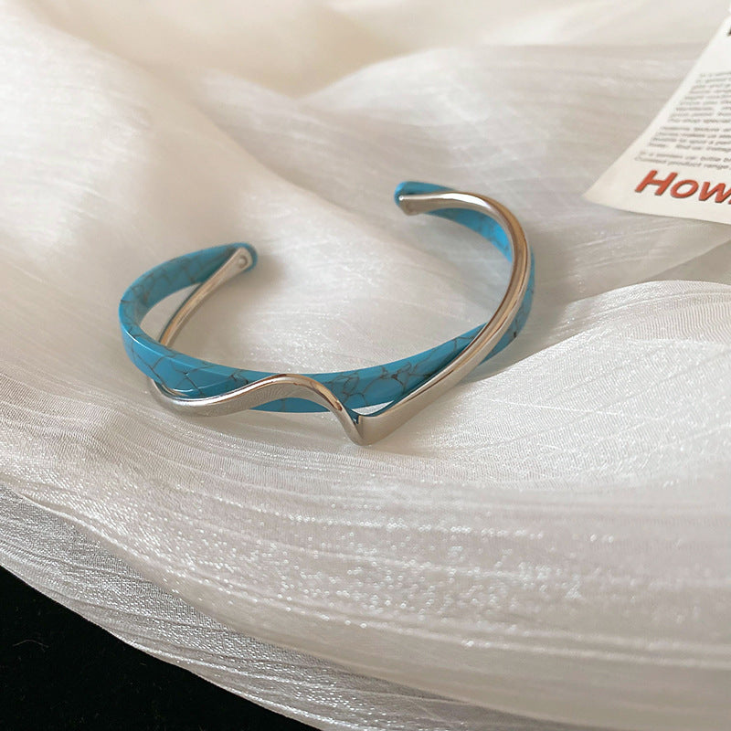 White Shell Plate Bracelet – Stainless Steel, Elegant Minimalist Women’s Jewelry