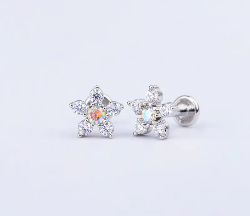 Colorful Titanium Steel Lip Studs with Crown Design