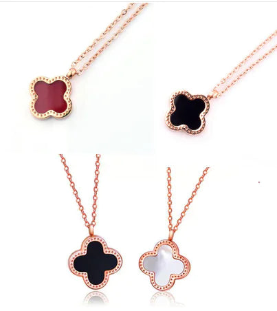 18K Rose Gold Lucky Double-Sided Clover Necklace