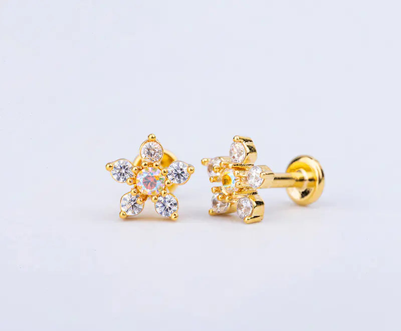 Colorful Titanium Steel Lip Studs with Crown Design